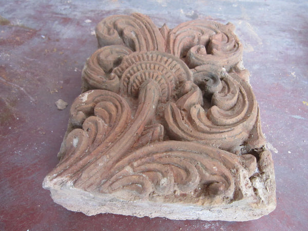 Terracotta Brick with Creeper motif, Sridhar Temple, Vrindavan Das Thakur’s Sripat. 300 hundread years old.