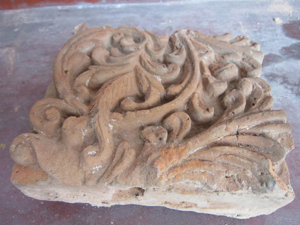 Terracotta Brick with Flower & Creeper motif, Sridhar Temple, Vrindavan Das Thakur’s Sripat